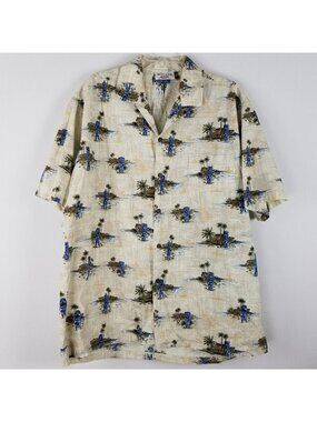 Pacific Legend made in Hawaii button down short sleeved Tiki mens shirt size XL